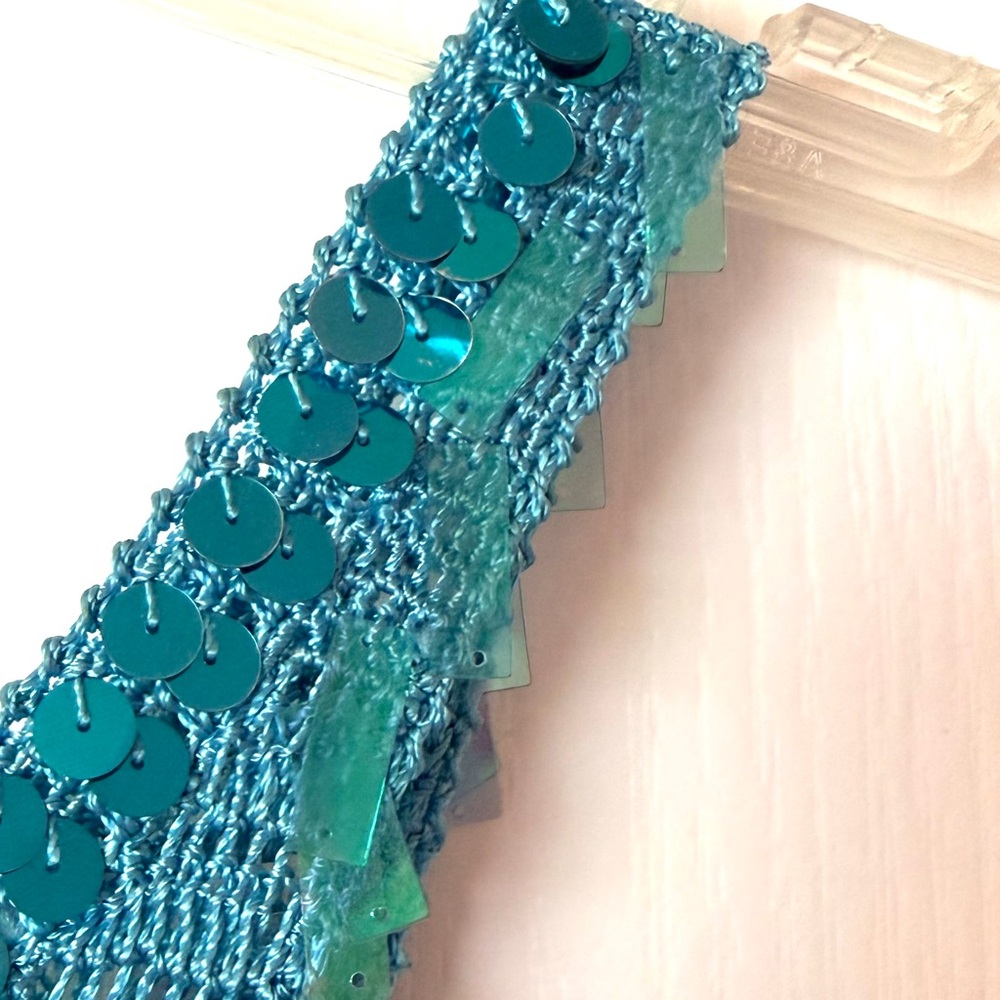 Turquoise Shimmer Festive Party Tank 🪩🩵 - Picture 6 of 10